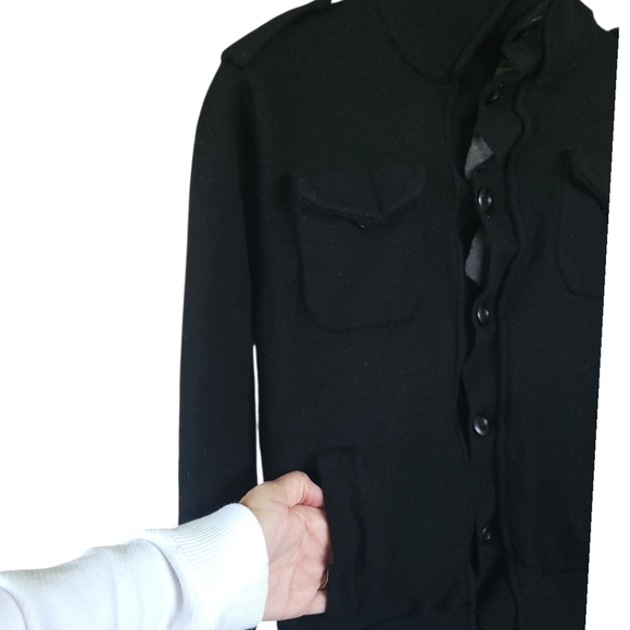 Seth Wellington Boys Youth M Wool Jacket Coat Black Military Style Hipster - Picture 8 of 12